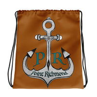 "Point Richmond" Burnt Orange Drawstring Bag