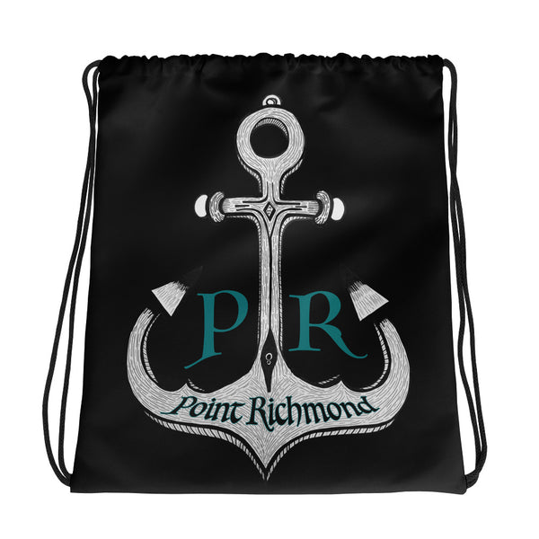 "Point Richmond" Black Drawstring Bag